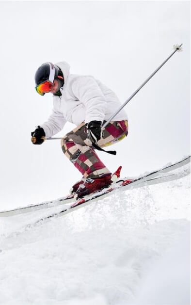 Skier on a snowy slope