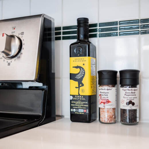 Cooking oil, salt, pepper