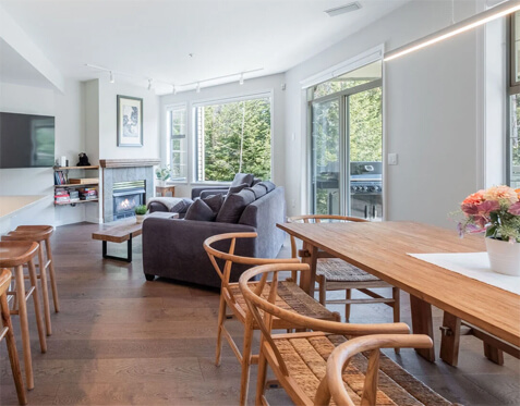Open-plan living and dining